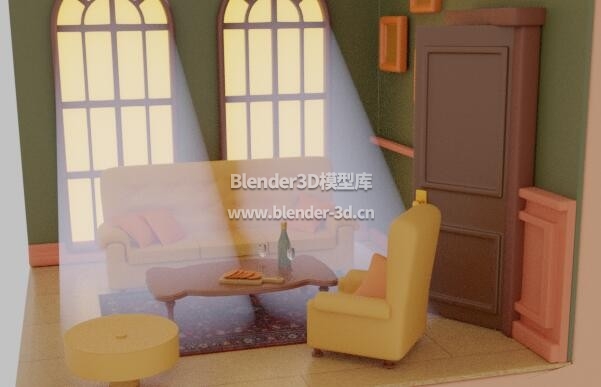 卡通落地窗客厅